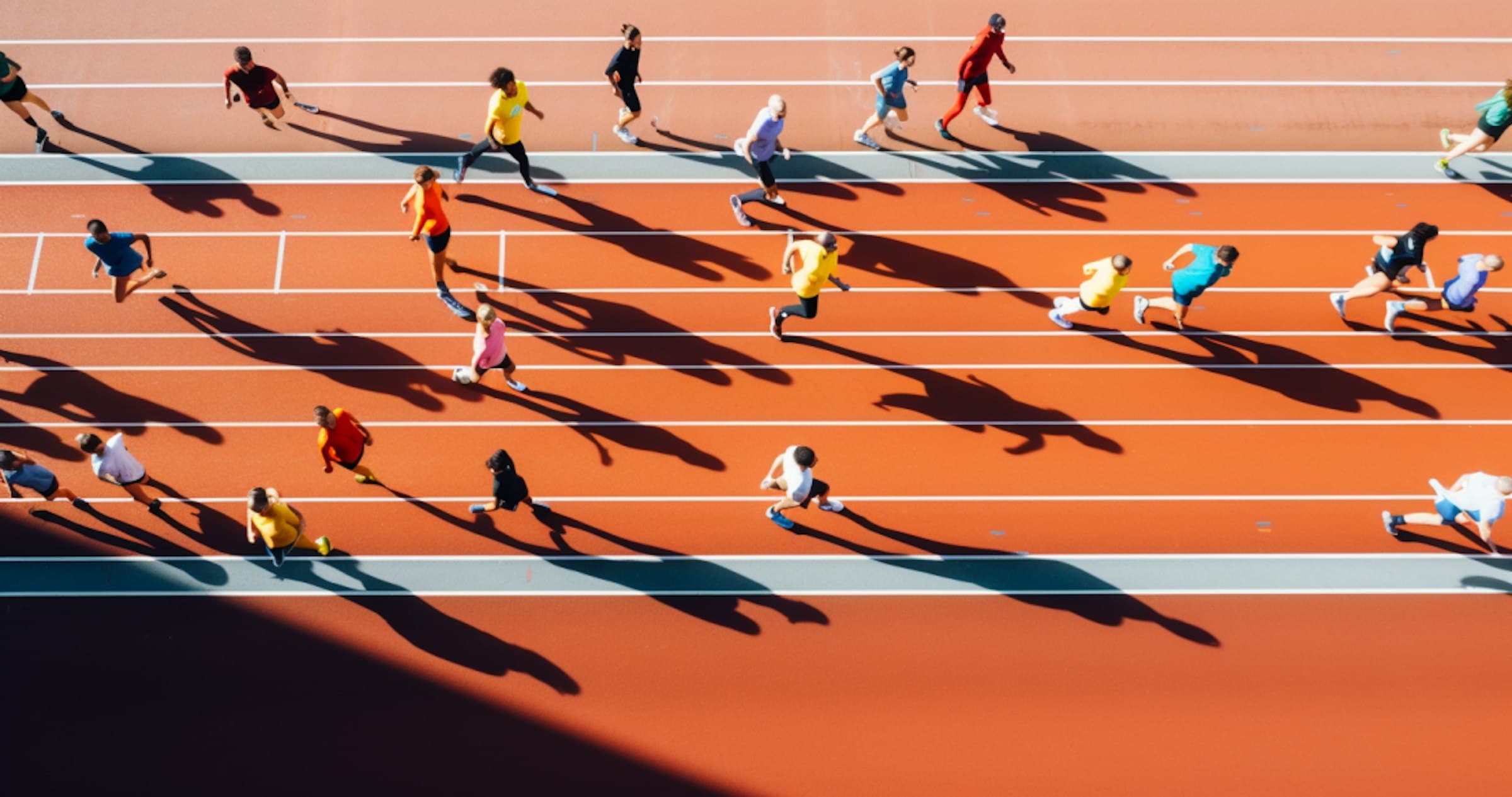 Coureurs sur une piste d’athlétisme